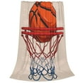 thumbnail image 2 of Pofeuu Basketball Shot Print Ultra-Soft Micro Fleece Blanket,for Bed Or Sofa,All Season Throw Blankets Flannel Blanket-60"x50", 2 of 7