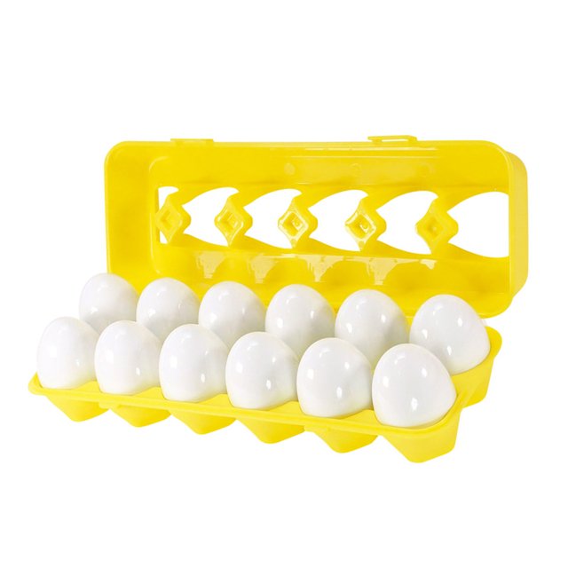 Juego de huevos a juego de colores para niños, 12 Uds., reconocimiento de números, juguete de emparejamiento con caja de almacenamiento