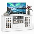 thumbnail image 6 of LIVIZA Modern Farmhouse TV Stand for TVs up to 70", Entertainment Center with Storage Cabinet & Glass Door,White, 6 of 8