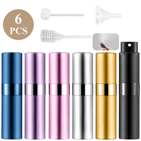 Aovky 8ml Perfume Atomizer Spray Bottle Travel Refillable, 6 Pack Portable Mini Empty Cologne Sprayer for Fragrance, Travel Size Perfume Refill Bottle for Men and Women, Easy to Refill and Carry