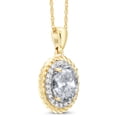 thumbnail image 3 of Gem Stone King 14K Yellow Gold Pendant 1.45 Ct Oval White Topaz White Diamond, 3 of 5