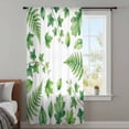 thumbnail image 3 of Green Botanical Sheer Curtains 96 Inches Long, Spring Ivy Ferns Leaves Plants Light Filering Curtains, Privacy Drapes Simi Floor to Veiling Curtain for Living Room Bedroom Large Window Treatment, 3 of 7