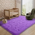 thumbnail image 3 of Janvonne 5x7 Purple Fluffy Shag Area Rug, Ultra Soft Plush Fuzzy Shaggy Carpet for Living Room Bedroom, Non-Slip Floor Rug for Kids Girls Room Nursery, Cozy Indoor Home Decor, 3 of 8