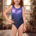 thumbnail image 4 of Yuyamidu Galaxy One Piece Swimsuit for Girls 4-15 Years Old Cross Back Sleeveless Bathing Suits Teens Summer Beach Wear Dance Leotards, 4 of 7