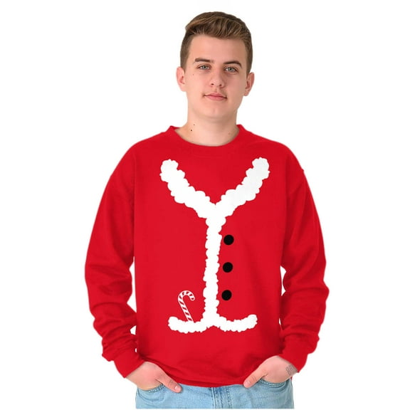 Ugly Christmas Santa Claus Costume Unisex Plus Fleece Graphic Sweatshirt Brisco Brands 2X