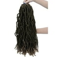 thumbnail image 3 of 18 Inch 5 Packs Synthetic Locs Black Goddess Faux Locs Curly Wavy Hair 21 Strands Pre-Looped Synthetic Most Natural Soft Locs Crochet Dirty Hair Extend for Woman +Free Gift(18" 425G), 3 of 8