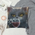 thumbnail image 2 of Orinice Cute Cat Graphic Decorative Cushion Throw Pillow Cover for Home Couch Living Room Bed Sofa Pillow Case Winter Season Square 1PC 24x24in, 2 of 5