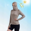 thumbnail image 6 of QATAINLAV Women's Sun Protection Hoodie with Face Mask Summer Lightweight Rash Guards UPF 50+ Thumb Holes Long Sleeve Workout Tops Gray XXXL, 6 of 6