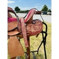thumbnail image 4 of Resistance Youth Western Barrel Saddle for Horse Riding – Genuine Leather Kids Saddle with Floral Tooling, Silver Conchos & Free Tack Set – Sizes 10”, 12”, 13”, 4 of 7