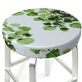 thumbnail image 3 of Xecao's Watercolor Green Leaves Print Stool Covers offer stylish, washable protection for PU round bar stools, perfect for home or commercial use., 3 of 7