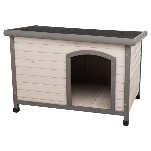 Trixie Pet Products Natura Flat Roof Club Dog House Gray ML Walmart