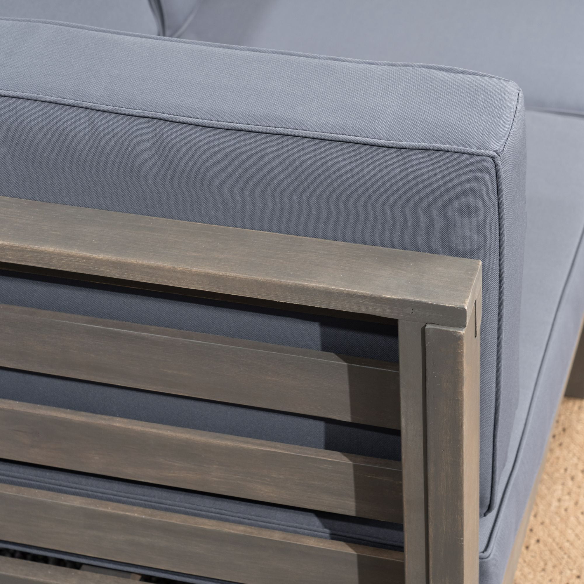 12-Piece Gray Contemporary Outdoor Furniture Patio Sectional Sofa Set - Gray Cushions