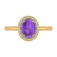 thumbnail image 4 of 14K Gold Amethyst & Diamond Fashion Cocktail Ring Right Hand 2.10 Carat Total Weight, 4 of 5