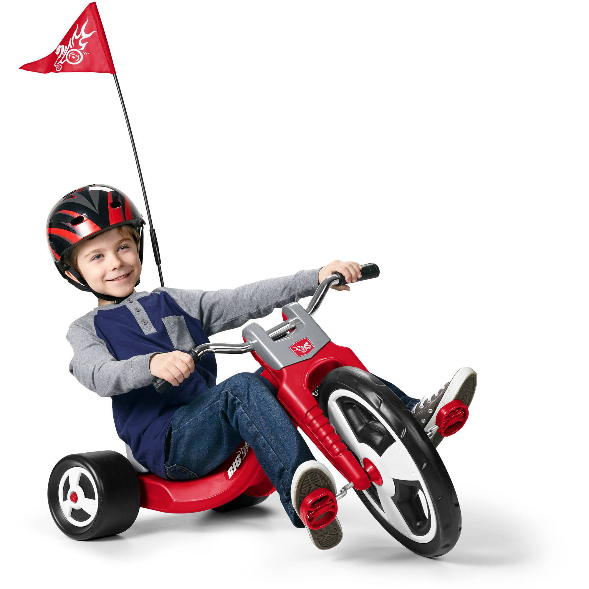 Kids Big Flyer Chopper Tricycle 16 in Front Wheel Adjustable Seat Sports Toy Red 