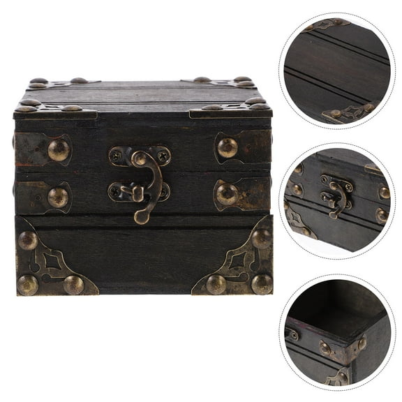 LEORX Wood Organizer Box Wooden Vintage Gray 1Pcs