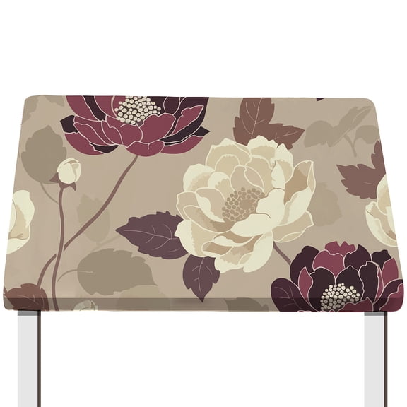 Flowers Elastic Rectangle Tablecloth Elastic Table Cover Waterproof Washable Reusable SpillProof Anti-Scratch Fitted Table 4 Foot