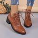thumbnail image 5 of Teissuly Winter New Large Size Ladies Slope With Women's Shoes Retro Small Leather Shoes Front Strap Low Heel And Ankle Small Leather Shoes Teissuly WER202312146673, 5 of 6