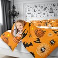 thumbnail image 5 of Erosebridal Cartoon Ghost Bats Queen Bedding 7pcs,Halloween Spooky Animal Bedding Comforter Set Queen,Orange,Reversible, 5 of 6