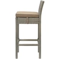 thumbnail image 4 of Contemporary Modern Urban Designer Outdoor Patio Balcony Garden Furniture Bar Dining Chair and Table Set, Fabric Glass Rattan Wicker, Light Brown, 4 of 7
