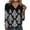 Black, variant on Womens Fall Long Sleeve Tops Flowy Printed V Neck Shirts Loose Casual Blouses with Decor Button