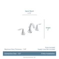 thumbnail image 2 of Moen T6420BN Eva Two-Handle High-Arc 8-Inch Widespread Bathroom Faucet, Valve Required, Brushed Nickel, 2 of 5