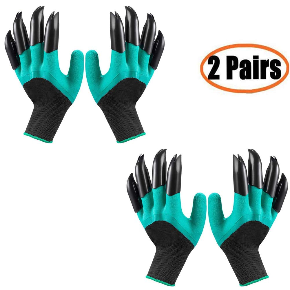 Myriann 2 Pairs Garden Gloves with Fingertips Claws,Waterproof and