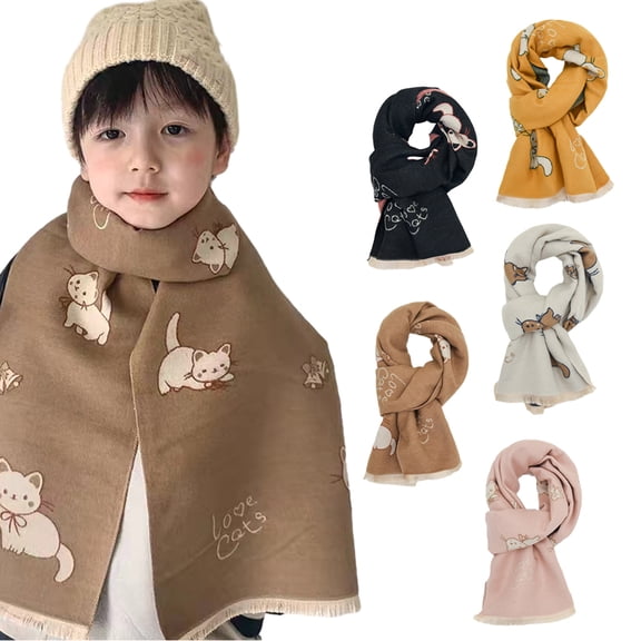 Esaierr Toddler Kids Warm Bear Scarf for Baby Boys Girls Winter Knit Scarf