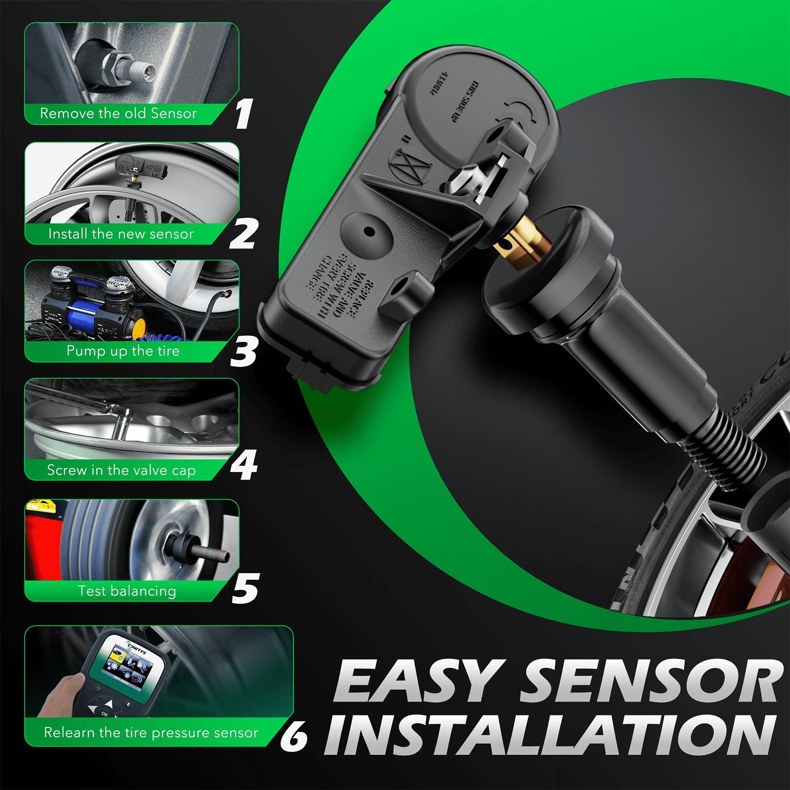 Set Of 4 SCITOO OEM TPMS Sensors For Chevy GMC 13586335 15123145 - 315MHz