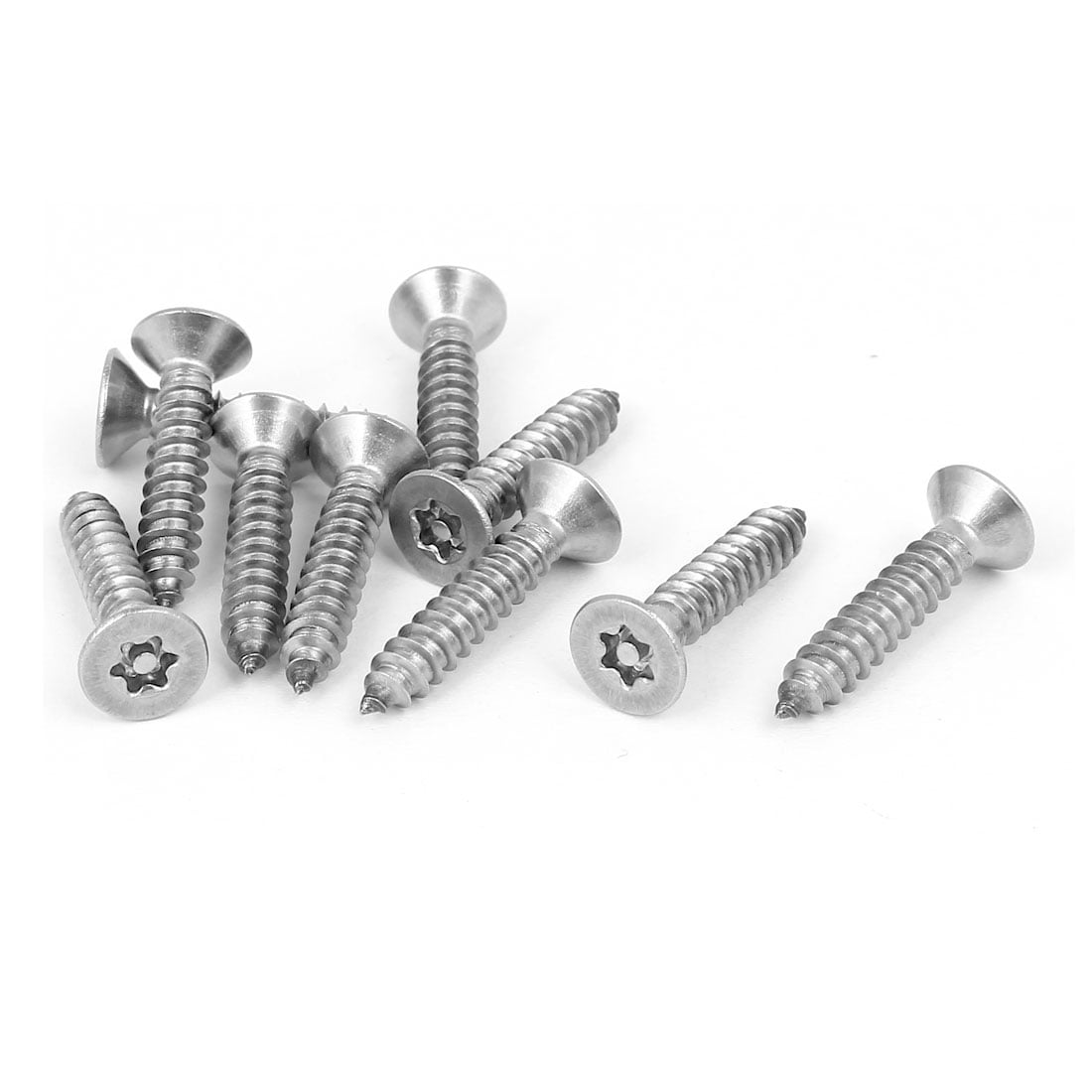 Uxcell 4.8mmx25mm 304 Stainless Steel Flat Head Star Drive Self Tapping