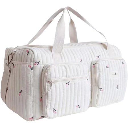 SPEKSEE Quilted Diaper Bag Large Capacity Duffle Bag Weekender Bag for Hospital and Weekender Travel