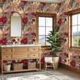 thumbnail image 4 of Chinoiserie Peel and Stick Wallpaper Vibrant Cherry Blossom Birds Sunset Glow Wall Paper 23.6in x 9.8ft Self Adhesive Removable Renter Friendly Wallpaper for Bedroom Cabinets, 4 of 8
