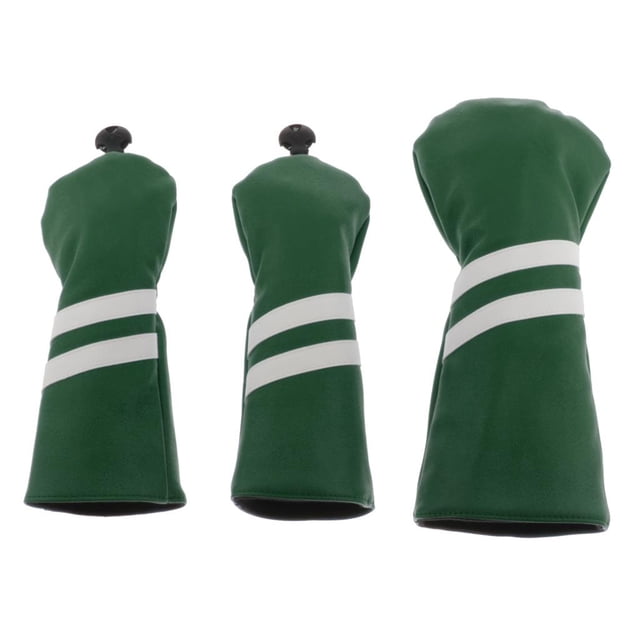 Cubierta de cabeza de madera Zulema 3 uds manga protectora equipo de golfista verde