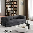 thumbnail image 2 of CRO DecorDark Grey Luxury Chenille Velvet Combination Floor Compressed Sofa, 2 of 9