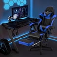 thumbnail image 4 of SOONTRANS Blue Gaming Chair with Footrest, High Back Gamer Chair with Massage Lumbar Pillow, Gamer Computer Desk Chair (Blue), 4 of 10