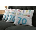 thumbnail image 5 of Ambesonne Colorful Throw Pillow Cover 4 Pack, Abstract 70 Birthday, 16", Multicolor, 5 of 5