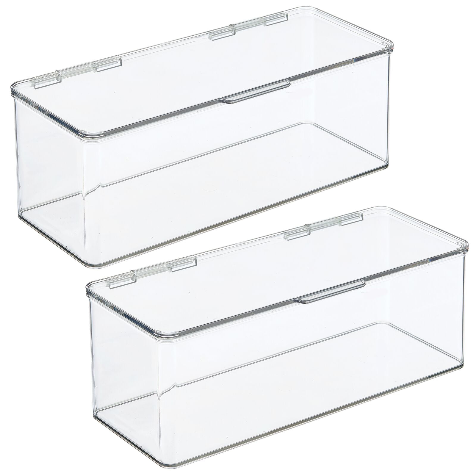 Large Clear Caddy with Lid Stackable Storing Household Storage Organizer 