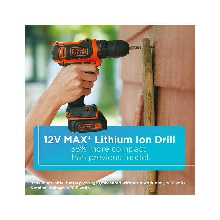Black & Decker 12-Volt MAX Lithium-Ion 3/8 In. Cordless Drill Kit