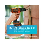BLACK+DECKER 12-Volt MAX Lithium Drill And 59-Piece Project Kit, BDCDD12PK Tool Sets