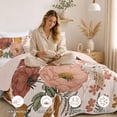 thumbnail image 5 of Flymme Twin Quilt Bedding Sets,2 Piece Soft Lightweight Bedspread with Pillow Sham,Botanical Reversible Boho Bedding for Home Bedroom Decor, 5 of 10