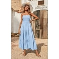 thumbnail image 4 of PRETTYGARDEN Women's Summer Maxi Dress Casual Boho Sleeveless Spaghetti Strap Smocked Tiered Long Beach Sundresses, 4 of 7