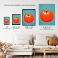 thumbnail image 3 of Simplistic Tomato Red on Blue Retro Minimalist Painting Art Print Framed Poster Wall Decor 12x16 inch, 3 of 5