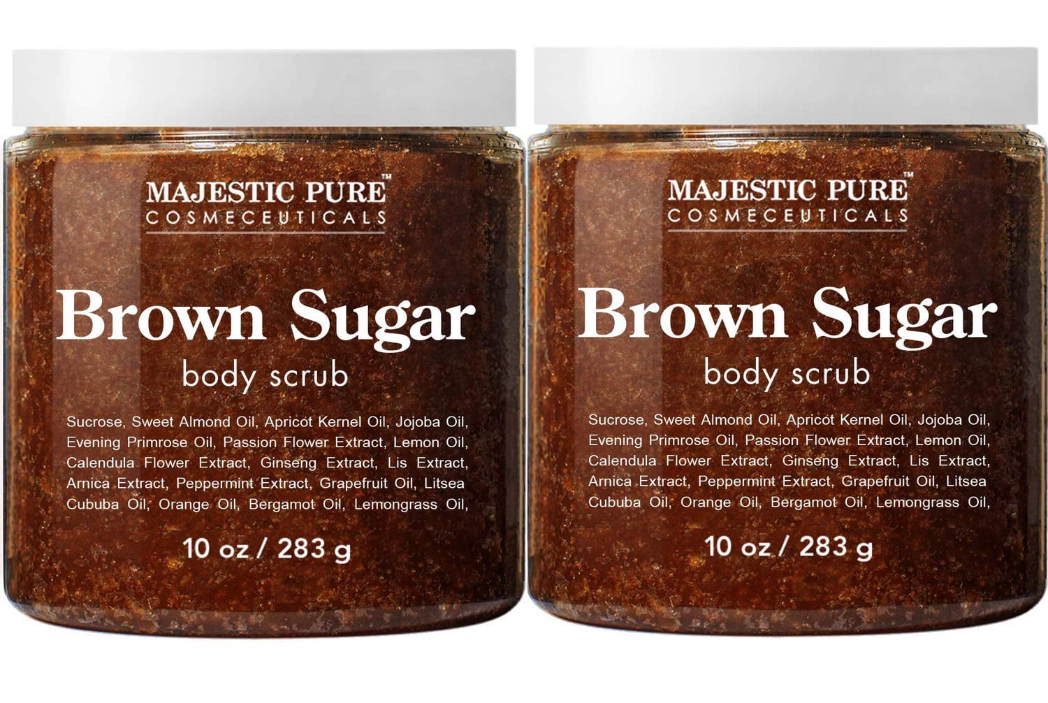 Majestic Pure Brown Sugar Body Scrub for Cellulite and Exfoliation All Natural Body Scrub