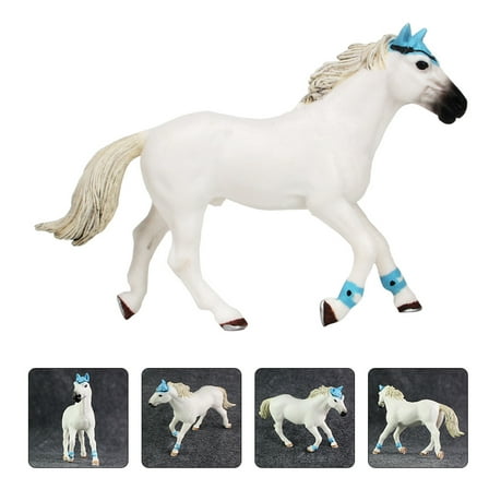ifundom Realistic White Horse Model Figurine PVC Animal Decoration Collectible