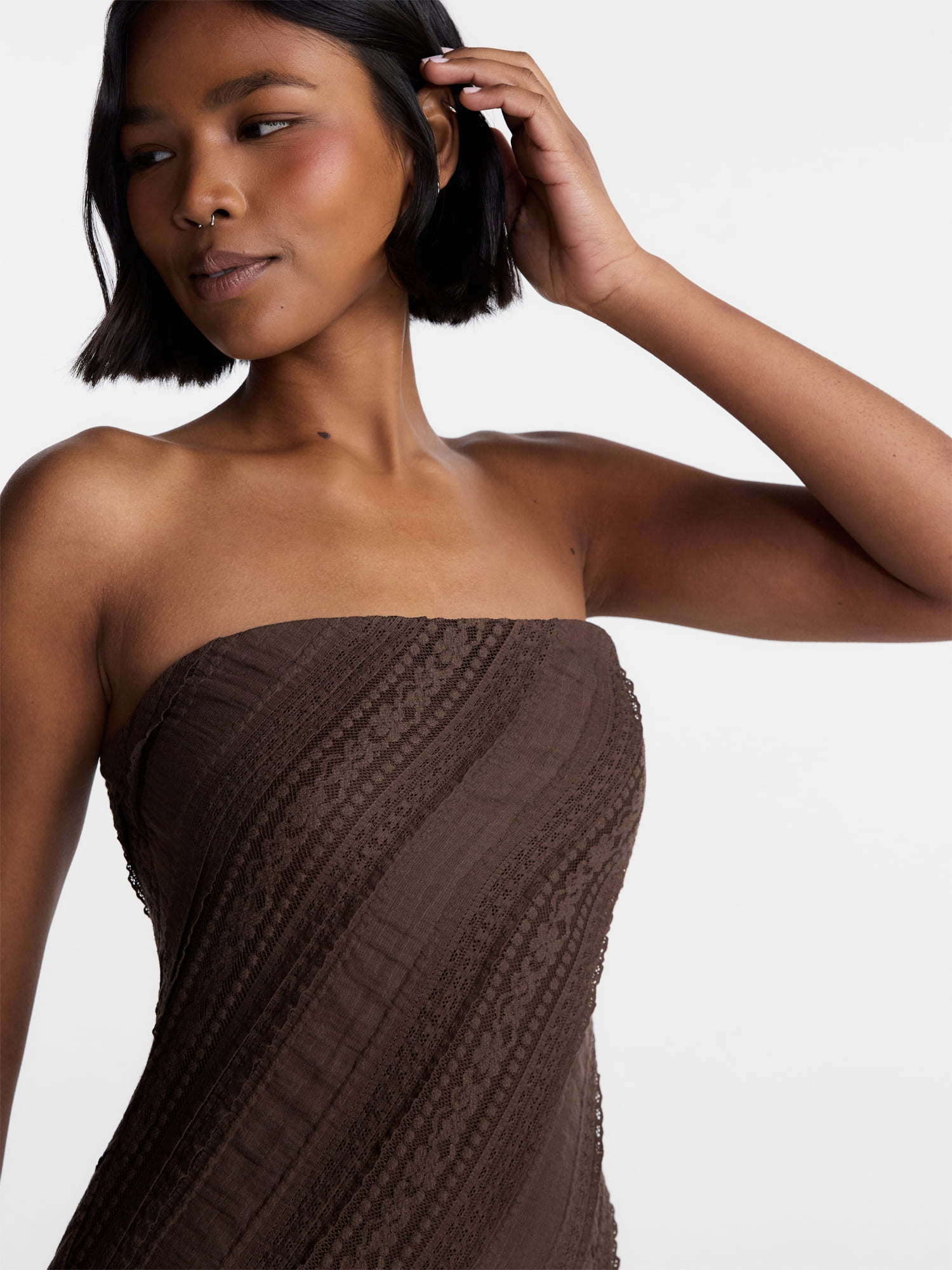 No Boundaries Tube Lace Asymmetrical Dress, Women's XXS-XXL