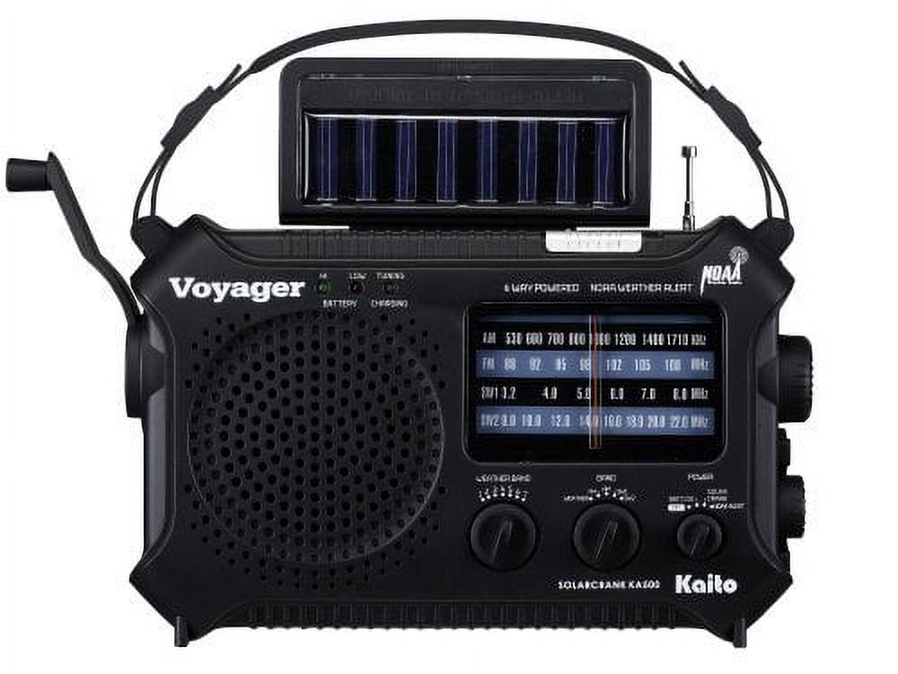 Kaito KA500 Voyager Emergency Radio with Solar, Crank, and Flashlight photo 1