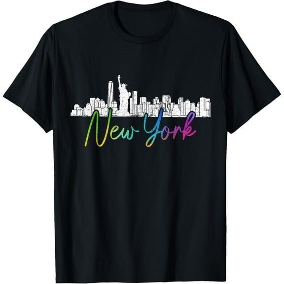 NYC Skyline New York City Pride Vintage NY T-ShirtMen and women, Black T-shirt, size: Extra large