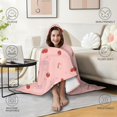 thumbnail image 4 of Wearable Blanket,Red Strawberry Plants Fruit Hooded Wearable Sherpa Blanket for Adults & Teens,Winter Poncho Shawl Wrap Cape Thick Warm,60"x80", 4 of 5