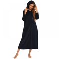thumbnail image 1 of Peignoir à Capuchon en Molleton pour Femmes - Longue Robe Pelucheuse P-2TG, 1 of 9