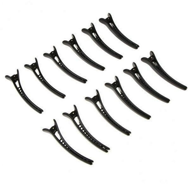 Pinzas para el cabello Strade Fareast Limited 12 Piezas Negro Liso 7,8 cm