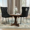 thumbnail image 2 of DONICK Velvet Upholstered Dining Chairs,Kitchen & Dining Room Chairs,Nailheads Tufted,Soft,Solid Wood Frame(Black Silver,Set of 6), 2 of 10
